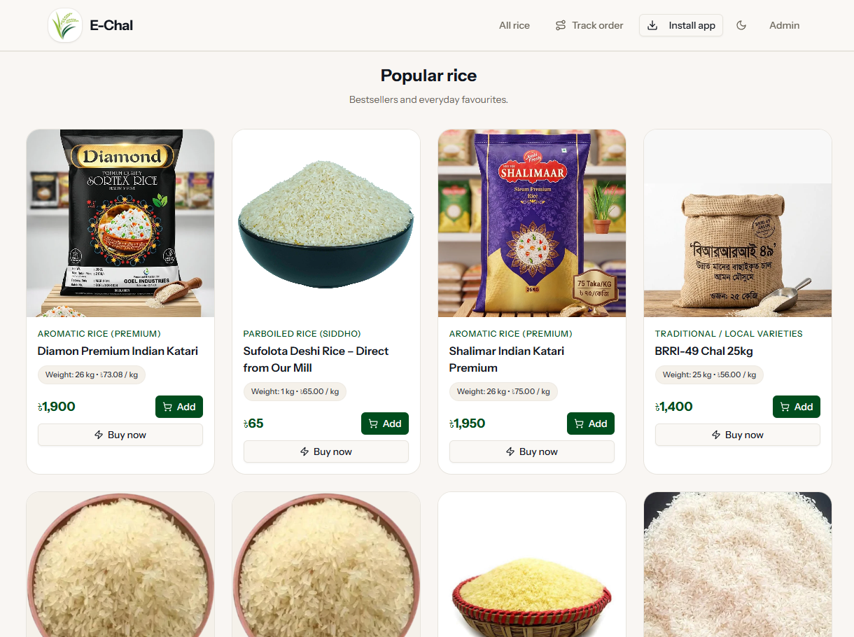 Echal — Rice E-Commerce & ERP